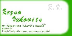 rezso vukovits business card
